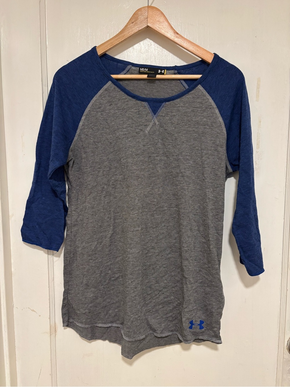Under Armour Heather Gray Tee with Royal Blue Trim